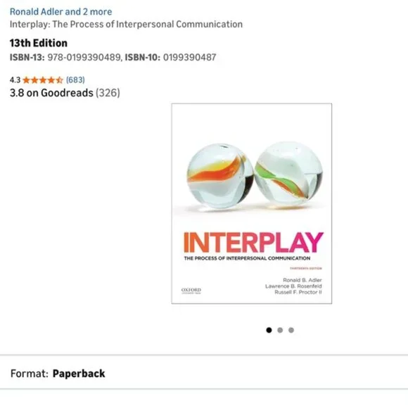 Interplay The Process of Interpersonal Communication Thirteenth Edition Book - Picture 12 of 13